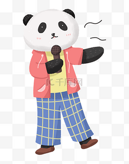 教育培训可爱的熊猫唱歌