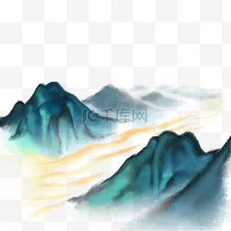 泼墨风水墨山