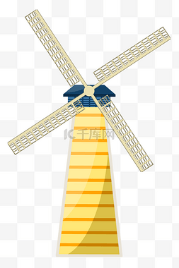 荷兰风车png图片_清新简约卡通风车屋
