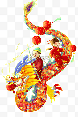 春节灯笼图片_新年春节元宵节元宵龙戏灯元宵