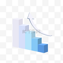 蓝色箭头图片_商务柱状箭头