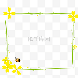 苹果手机6边框图片_油菜花蜜蜂边框 