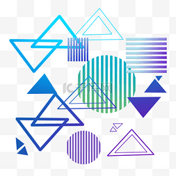 蓝色科技感海报图片_蓝色几何三角海报