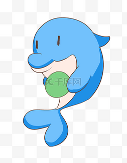 跃图片_水产动物蓝色海豚