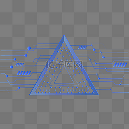 蓝色线性科技图片_科技三角形线路图