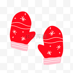冬天防寒红色手套