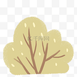 黄色的树图片_手绘卡通黄色的树免扣元素