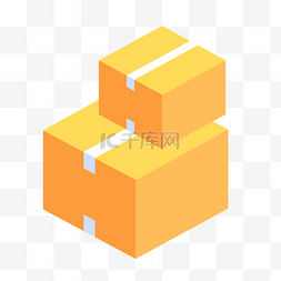 黄色的箱子免抠图