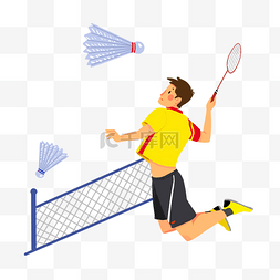 清正在德图片_正在打羽毛球的运动员