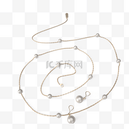 珍珠项链耳环立体元素