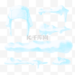 寒冰王座图片_美丽寒冬白蓝色抽象雪帽和冰柱