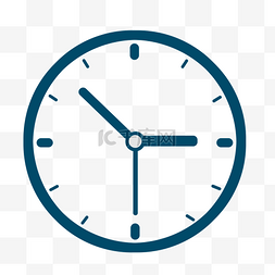 蓝色手绘弯曲弧度时间钟表