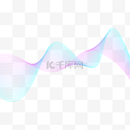 酷炫曲线图片_粉蓝渐变动感曲线线条底纹