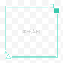 简约风绿色正方形边框