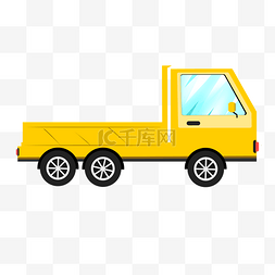 运输工具小图标图片_黄色矢量货车插画