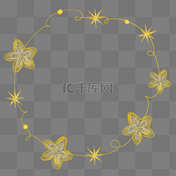 金丝花朵标题框