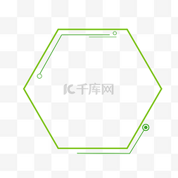 绿色六边形简约科技边框