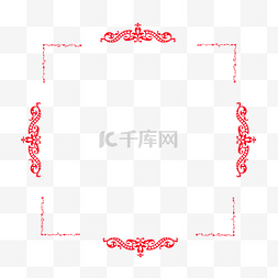 圆形古典装饰花纹图片_红色花纹花边圆形装饰