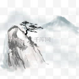 中国传统水墨图片_中国山水画山水画山石