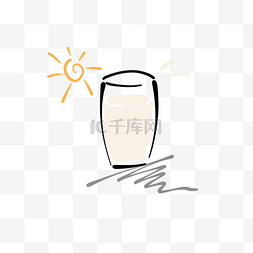 创意插画饮料杯图片_彩色卡通抽象风牛奶食品饮料PNG图