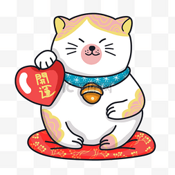 卡通坐垫图片_恋爱好运气可爱日本卡通招财猫