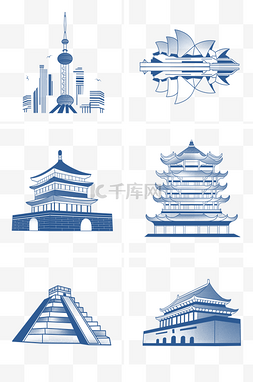 城市图片_线描科技感城市建筑