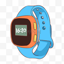 手表手表手表手表图片_卡通蓝色手表插画