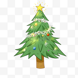 创意手绘圣诞树图片_扁平手绘风格创意合成圣诞树