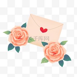 花卉信封图片_玫瑰花信件信封