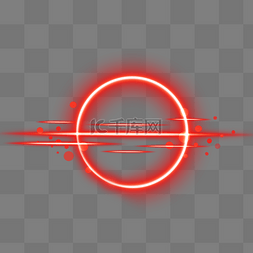 光效元素红光图片_分散的红色亮点环形光效