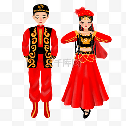 新疆维吾尔族情侣服饰