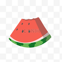 红色的西瓜图片_夏季咬过的西瓜PNG
