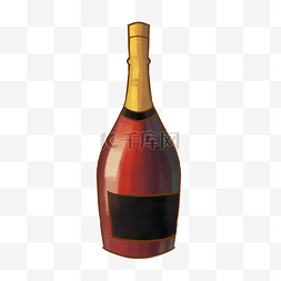 酒瓶洋酒图片_大肚子酒瓶红酒插画