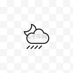 社区icon图片_卡通夜晚下雨图标免扣图