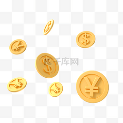 金色立体金钱符号立体