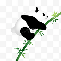 熊猫图片_爬上竹子的熊猫