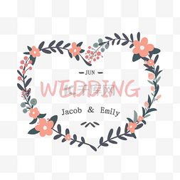 婚礼logo婚礼图片_爱心花环婚礼logo