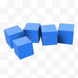 蓝色立体几何体