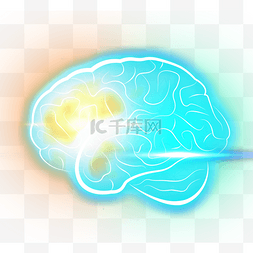 创意感发光头脑抽象图案