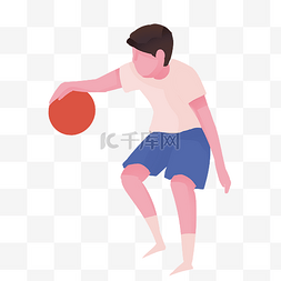 卡通打篮球图片_打篮球男孩卡通插画