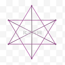 六图片_紫色不规则六边形线条