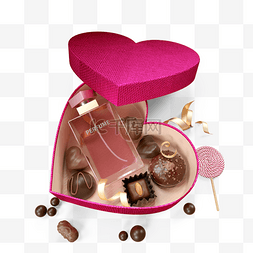 粉色情人节巧克力香水礼盒