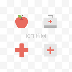 叶子ui图片_彩色创意医疗健康图标元素