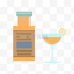 酒文化图片_酒杯酒瓶酒文化插画