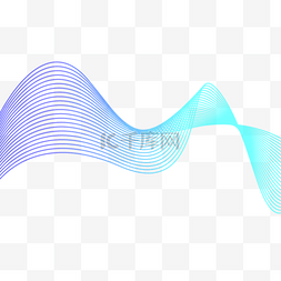 抽象曲线几何线条图片_波浪线条蓝色简约