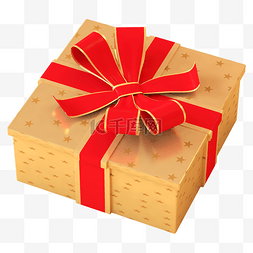 圣诞包装盒图片_红金圣诞圣诞节立体礼盒礼包