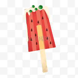 手绘水果冰棒图片_夏天融化的西瓜味手绘冰棒
