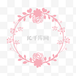 围绕树叶图片_svg粉色玫瑰花手绘边框