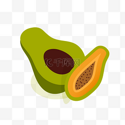 木瓜热带水果简约图案