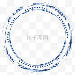 深蓝色矢量科技圆环